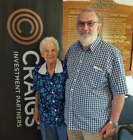 2021 Kerikeri Swiss pairs winners Len Dent and Glennis Bilton